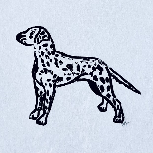 Dalmatian Dog Hand Printed Art - Picture 2 of 4
